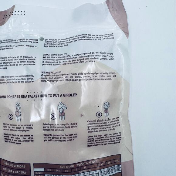 SHAPE CONCEPT 003 Butt Lifter Shorts High-Compression Girdle Short Beige Size M - Picture 8 of 9